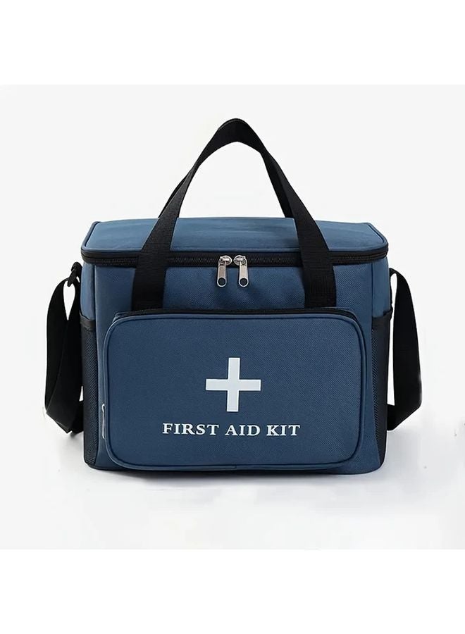 حقيبة إسعافات أولية محمولة كبيرة السعة مع حزام كتف قابل للتعديل باللون الأزرق - Image 3