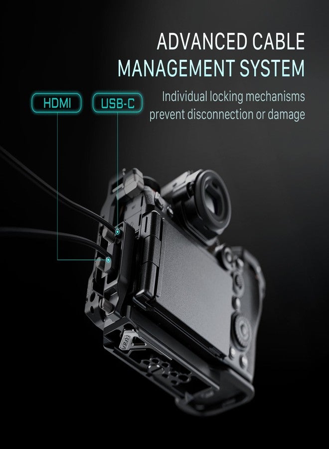 Tilta Full Camera Cage Compatible With Panasonic S1R Ii, S1 Iie, S5 Iix & G9 Ii - Black | Hdmi/Usb-C Clamp, Cold Shoe, 1/4"-20 3/8"-16 Threads Slotted Allen Key Included - Image 4