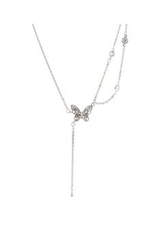 Butterfly Tassel Zirconia Necklace