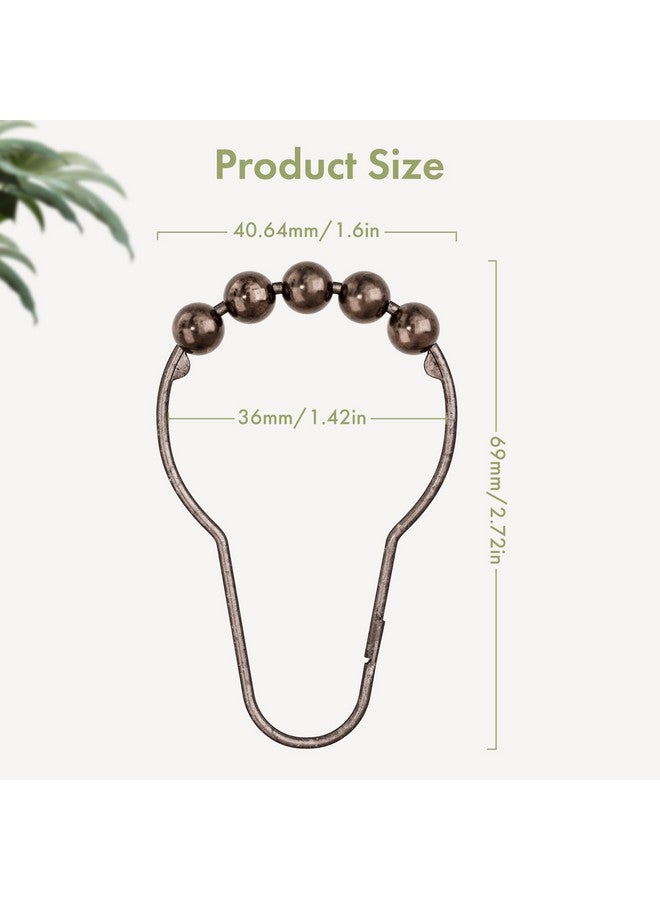 Amazer Amazer Shower Curtain Hooks, Decorative Bronze Shower Curtain Hooks,Stainless Steel Rust-Resistant Shower Hooks for Curtains-Set of 12  - Image 3