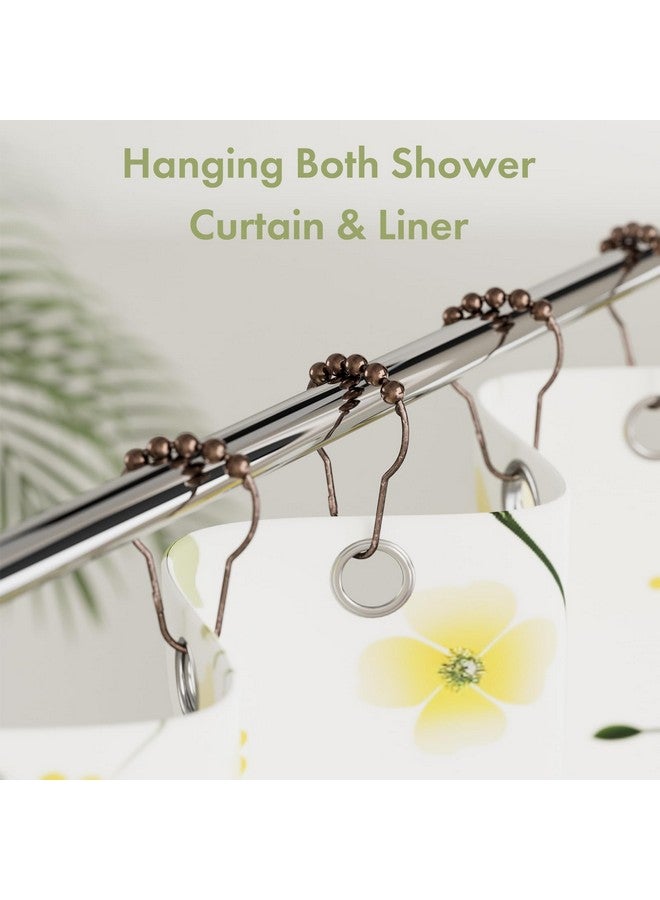 Amazer Amazer Shower Curtain Hooks, Decorative Bronze Shower Curtain Hooks,Stainless Steel Rust-Resistant Shower Hooks for Curtains-Set of 12  - Image 2