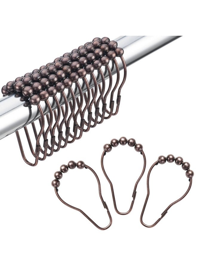 Amazer Amazer Shower Curtain Hooks, Decorative Bronze Shower Curtain Hooks,Stainless Steel Rust-Resistant Shower Hooks for Curtains-Set of 12  - Image 1