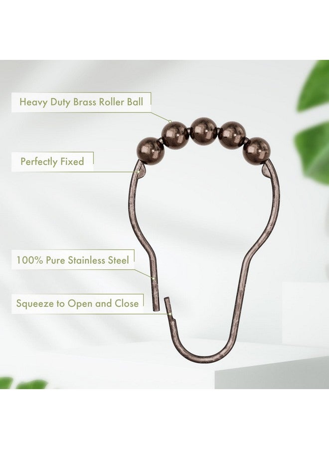 Amazer Amazer Shower Curtain Hooks, Decorative Bronze Shower Curtain Hooks,Stainless Steel Rust-Resistant Shower Hooks for Curtains-Set of 12  - Image 4