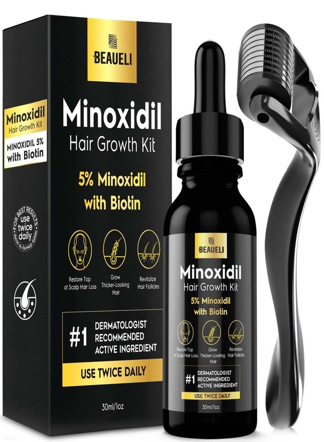 beaueli Minoxidil for Men Beard Growth Kit, Minoxidil for Women Hair Growth Kit, Hair Loss Treatments for Women Hair Regrowth Treatment, Minoxidil 5%, Black - Image 1