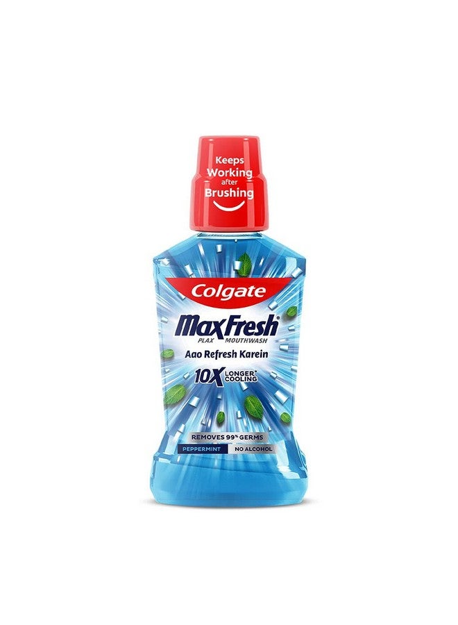 Colgate Maxfresh Plax Antibacterial Mouthwash, 24/7 Fresh Breath, Alcohol Free Mouth Wash Liquid For Bad Breath - 500Ml Pepper Mint (Complete Oral Care) - Image 1