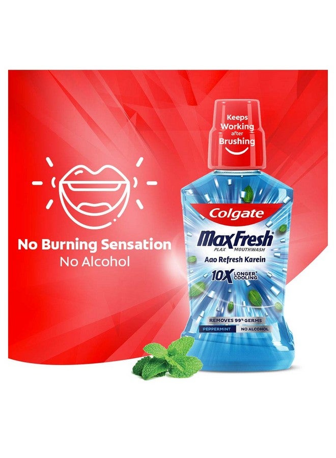 Colgate Maxfresh Plax Antibacterial Mouthwash, 24/7 Fresh Breath, Alcohol Free Mouth Wash Liquid For Bad Breath - 500Ml Pepper Mint (Complete Oral Care) - Image 4