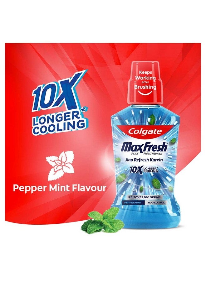 Colgate Maxfresh Plax Antibacterial Mouthwash, 24/7 Fresh Breath, Alcohol Free Mouth Wash Liquid For Bad Breath - 500Ml Pepper Mint (Complete Oral Care) - Image 2
