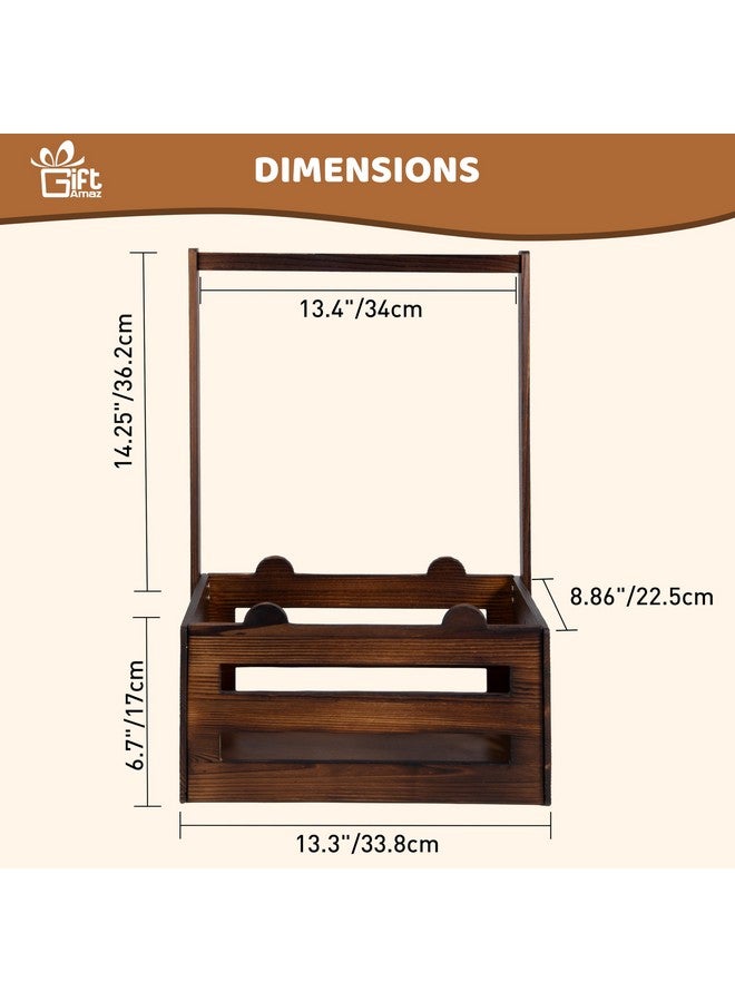 GiftAmaz Brown Wooden Baby Shower Crate Closet, Baby Storage Crate with Handle, Baby Shower Gifts Basket, Baby Welcome Box for Newborn Boys Girls, Pregnancy Gifts for New Parents - Image 3