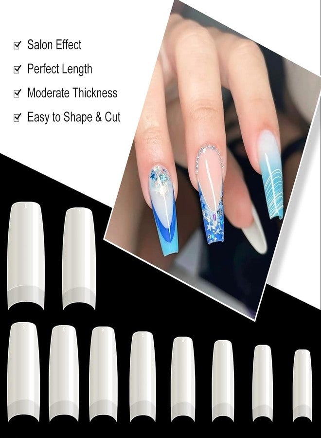 PRO ROOP 500PCS Clear False Nails Tips, Half Cover Lady French Style Acrylic Artificial Tip Manicure with Box of 10 Sizes for Nail Tips Art Salons and Home DIY… - Image 4