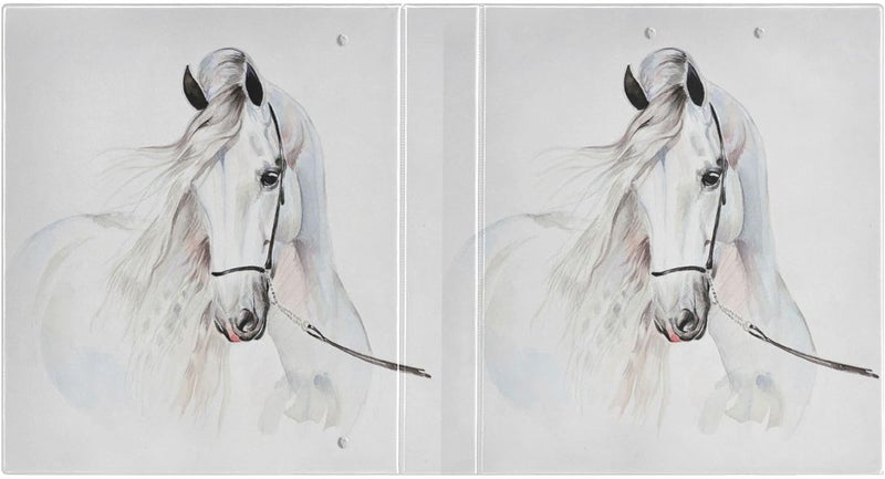 senya 3 Ring Binder White Horse File Folder Holds 200 Sheets File Storage for Women Men School Office Supplie  - Image 2