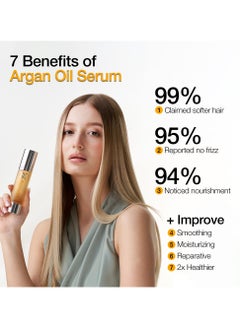 GK Hair Smoothing Serum (Pack of 1/3.4 fl oz) - 100% Pure Organic Argan Oil | Hydrating Strength Shine Dry Damaged Repair Anti-Frizz Moistures Nourishment  - Image 5