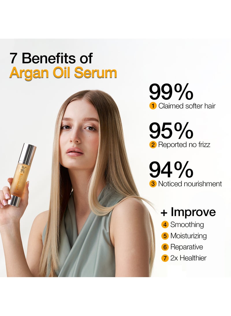 GK Hair Smoothing Serum (Pack of 1/3.4 fl oz) - 100% Pure Organic Argan Oil | Hydrating Strength Shine Dry Damaged Repair Anti-Frizz Moistures Nourishment - Image 5