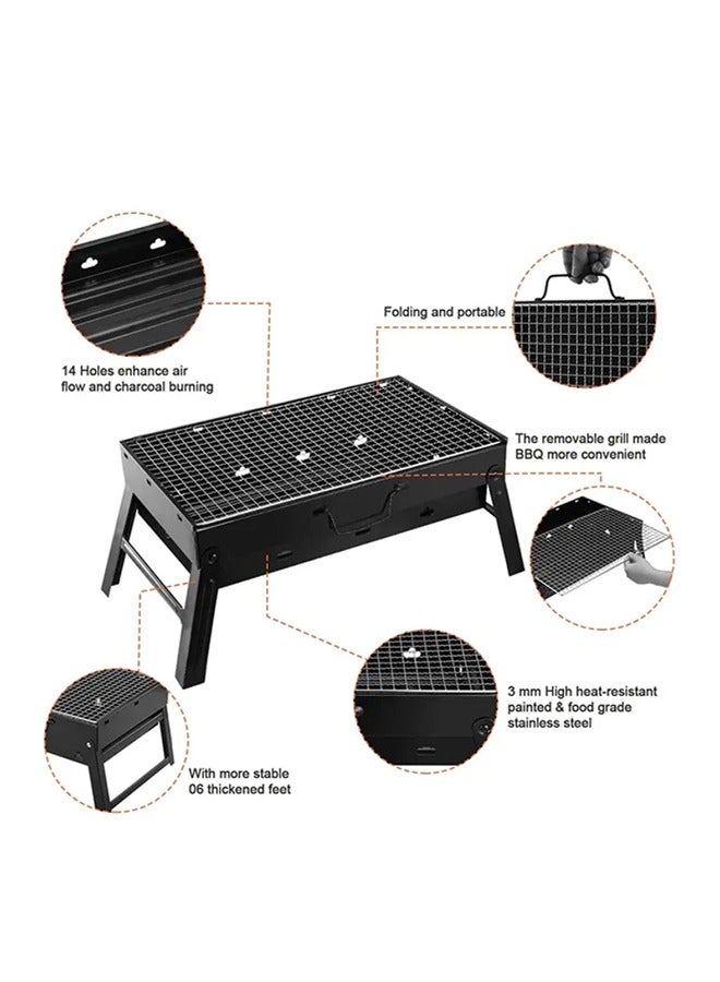 Cady One Portable BBQ Charcoal Grill Black 20x35x27cm - Image 2