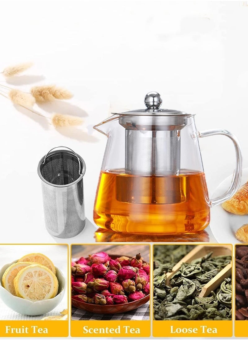 Borosilicate Glass Teapot with Infuser (950 ML) & Double Wall Tea Coffee Cups (Set of 6, 80 ML) - Clear Glass Drinkware for Espresso, Americano, Loose Leaf & Blooming Tea Maker - pzsku/Z7DCA30227EB6E718D21DZ/45/_/1735222710/833f1b36-f892-4fe4-a85f-1d45bf35347a