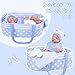 Aori Reborn Baby Dolls Bassinet Baby Doll Carrier Bed Soft Doll Carrier Accessories with Handle for 1722 inches Newborn Girls Blue - Image 4