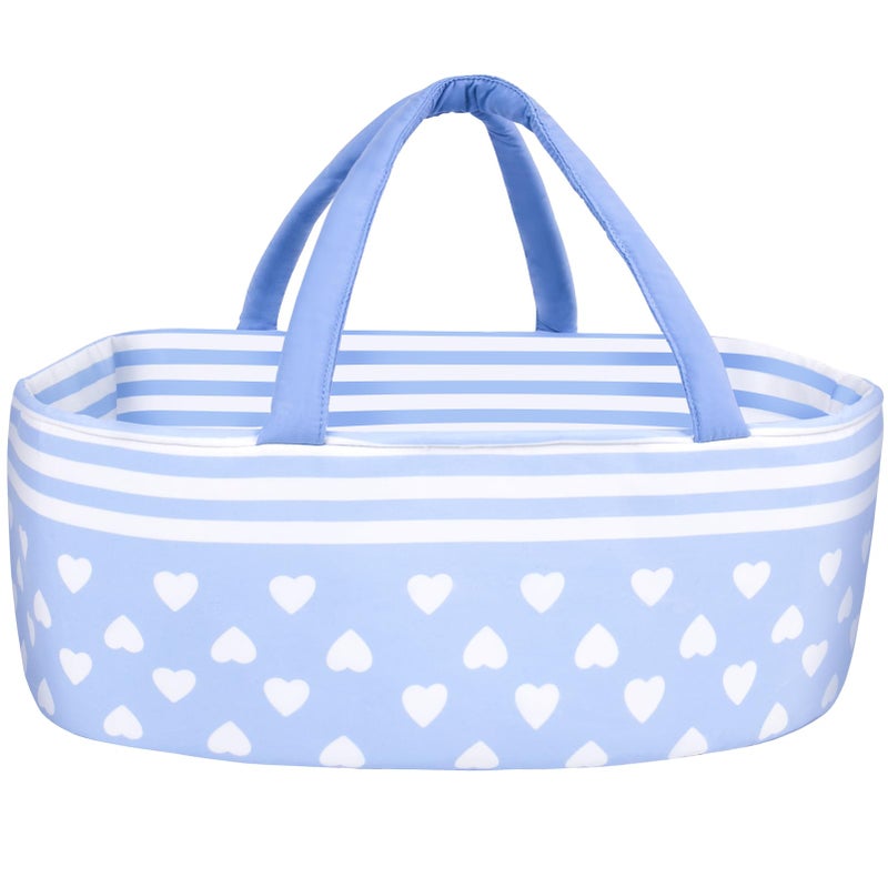 Aori Reborn Baby Dolls Bassinet Baby Doll Carrier Bed Soft Doll Carrier Accessories with Handle for 1722 inches Newborn Girls Blue - Image 3
