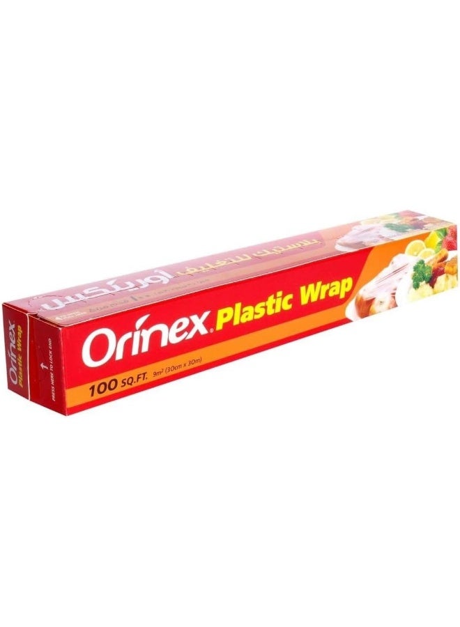 Orinex Plastic Wrap - 30 M x 30 cm (100 Ft) - Clear - Image 1