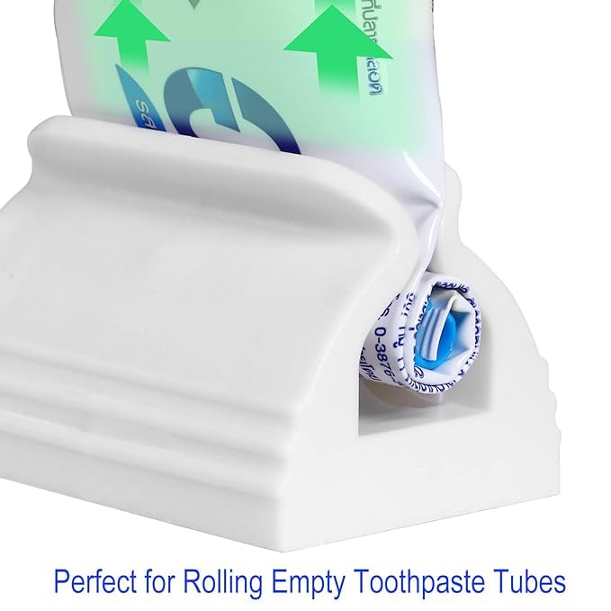 ASUVEK Toothpaste Squeezer Roller Toothpaste Squeezer Dispenser for Bathroom Toothpaste Holder Holder Rotating Squeezing Toothpaste Artifact Tube Toothpaste Squeezer with Rolling (Pack of 2)(Multi) - Image 4