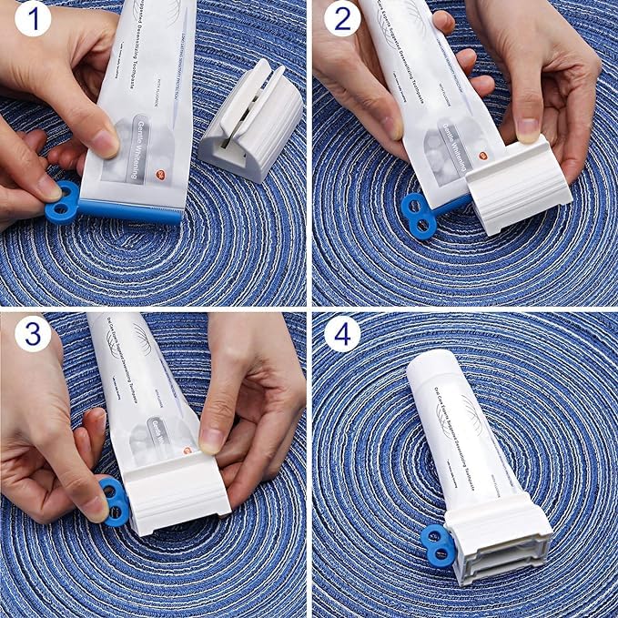 ASUVEK Toothpaste Squeezer Roller Toothpaste Squeezer Dispenser for Bathroom Toothpaste Holder Holder Rotating Squeezing Toothpaste Artifact Tube Toothpaste Squeezer with Rolling (Pack of 2)(Multi) - Image 3