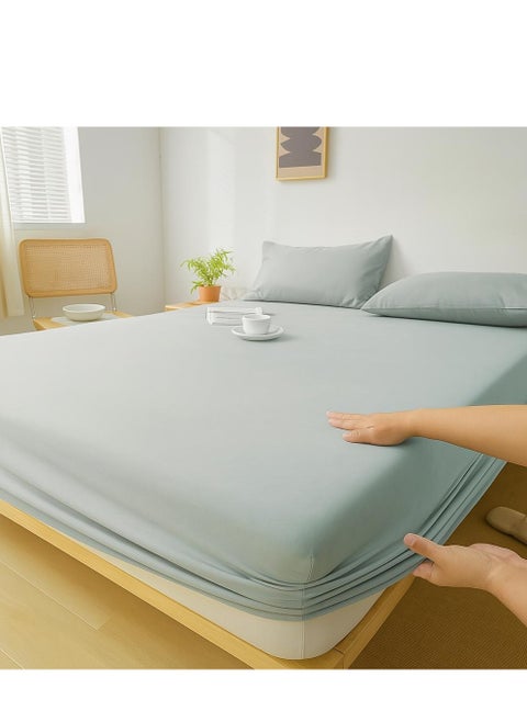 Plain Fitted Sheet Set of 3 for Hotels Homes Touristic Villages Grey