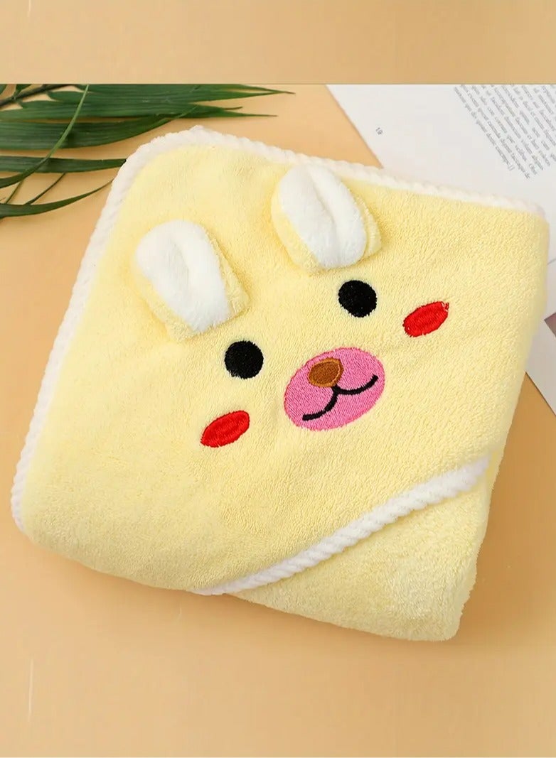 Baby Hooded Bath Towel with Adorable Animal Design, Ultra Absorbent Soft Cotton Baby Bathrobe, Perfect for Newborns, Infants & Toddlers, Ideal for Bath, Beach & Swimming Use  - Image 3