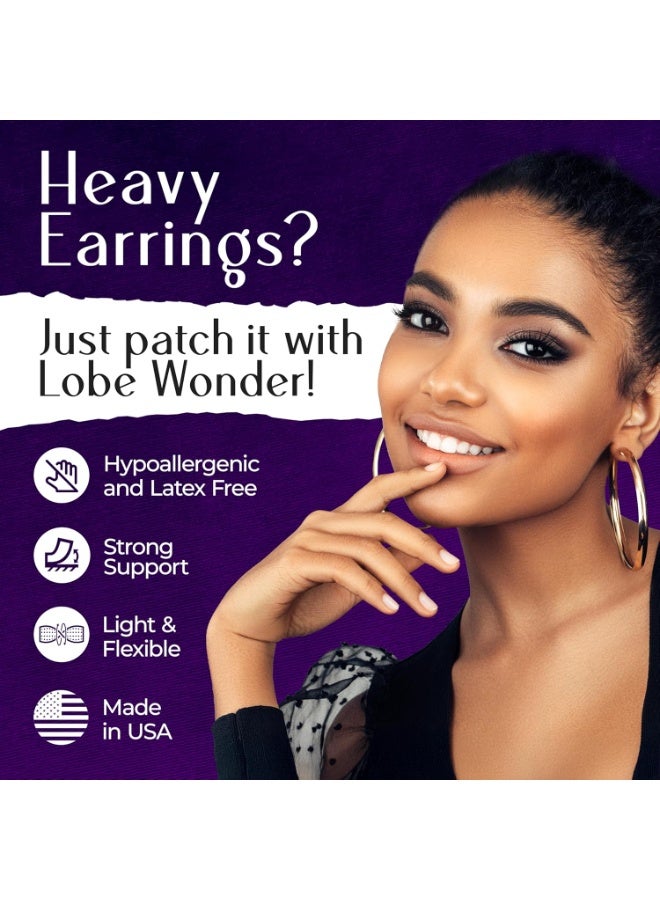 Lobe Wonder - The ORIGINAL Ear Lobe Support Patch for Pierced Ears - Eliminates the Look of Torn or Stretched Piercings - Protects Healthy Ear Lobes from Tearing - 60 Patches - Clear & Latex-Free - Image 4