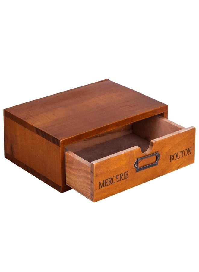 Primo Supply Wooden Single Drawer Unit - Solid Wood Monitor Stand for Desktop Organization and Storage - Stackable Desk Organizer - Rustic Nightstand With Label Holder - Countertop Organizer - Image 1