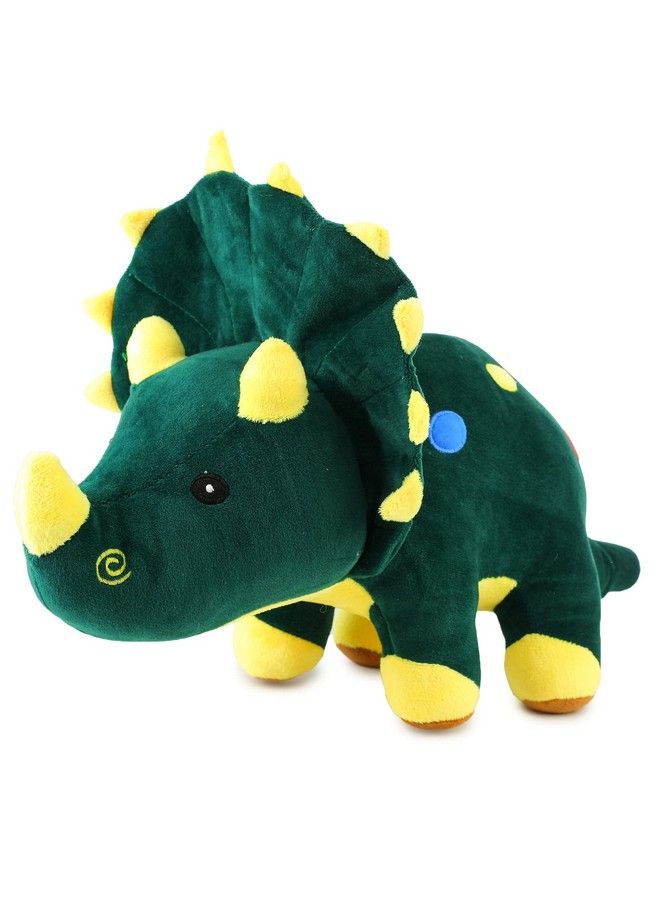 Webby Plush Adorable Dinosaur With Horns And Frill Stuffed Soft Toy For 2+ Years Kids 50Cm (Green) - Image 1