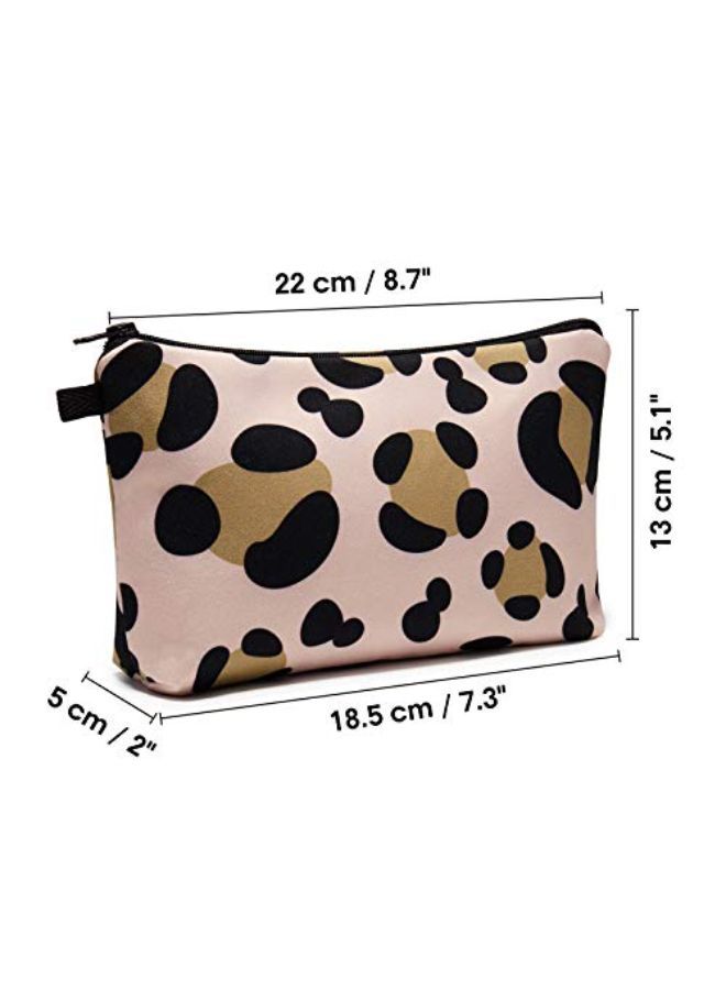 WANDF P Bag Cosmetic Bag Organizer Small Mini Makeup Pouch For Purse For Women Girls Gift (Brown Leopard)  - Image 3