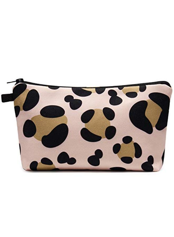 WANDF P Bag Cosmetic Bag Organizer Small Mini Makeup Pouch For Purse For Women Girls Gift (Brown Leopard)  - Image 1
