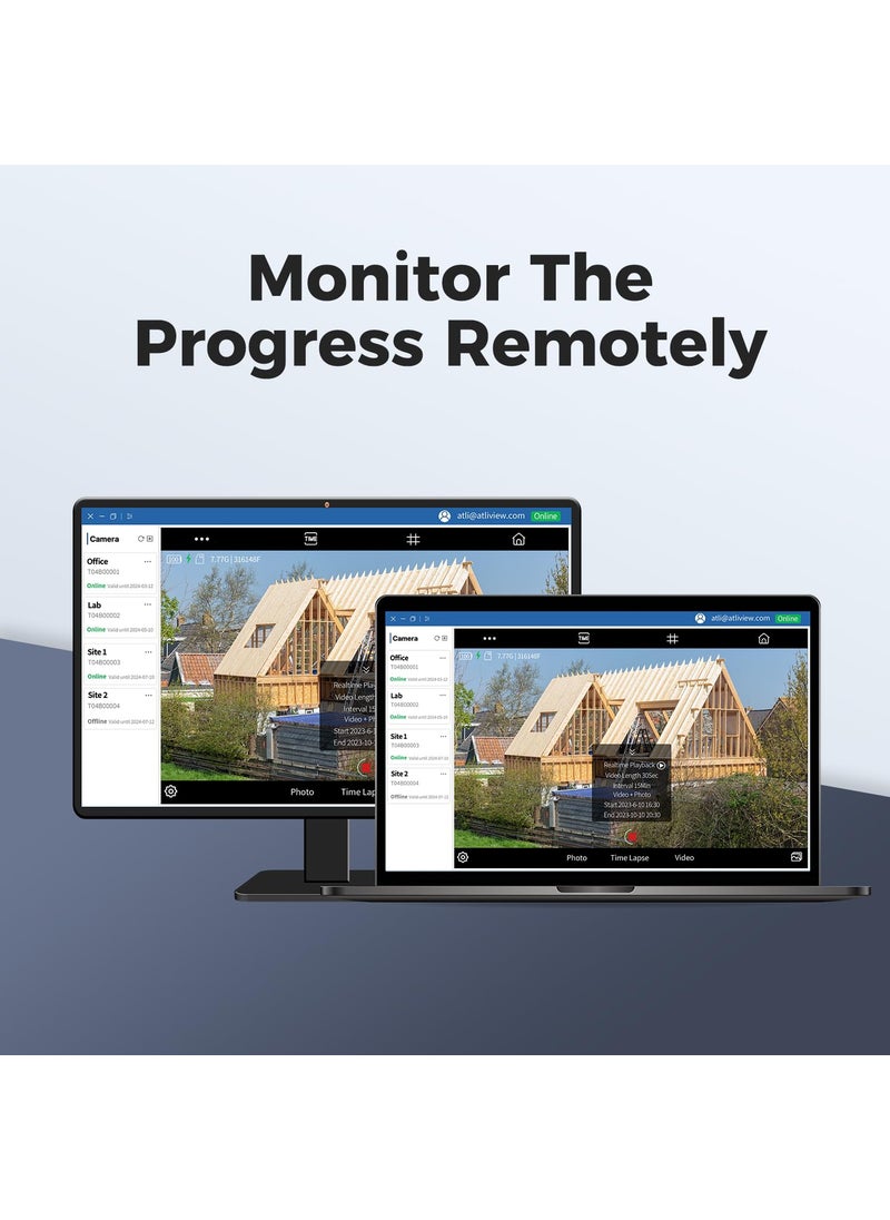 ATLI - ATLI T330 Time Lapse Camera Outdoor HDR FHD1080P WiFi APP Control Live Preview Flexible Schedule Remote Access for Jobsite Nature Observation Scientific Research Extended Battery Life - Image 1