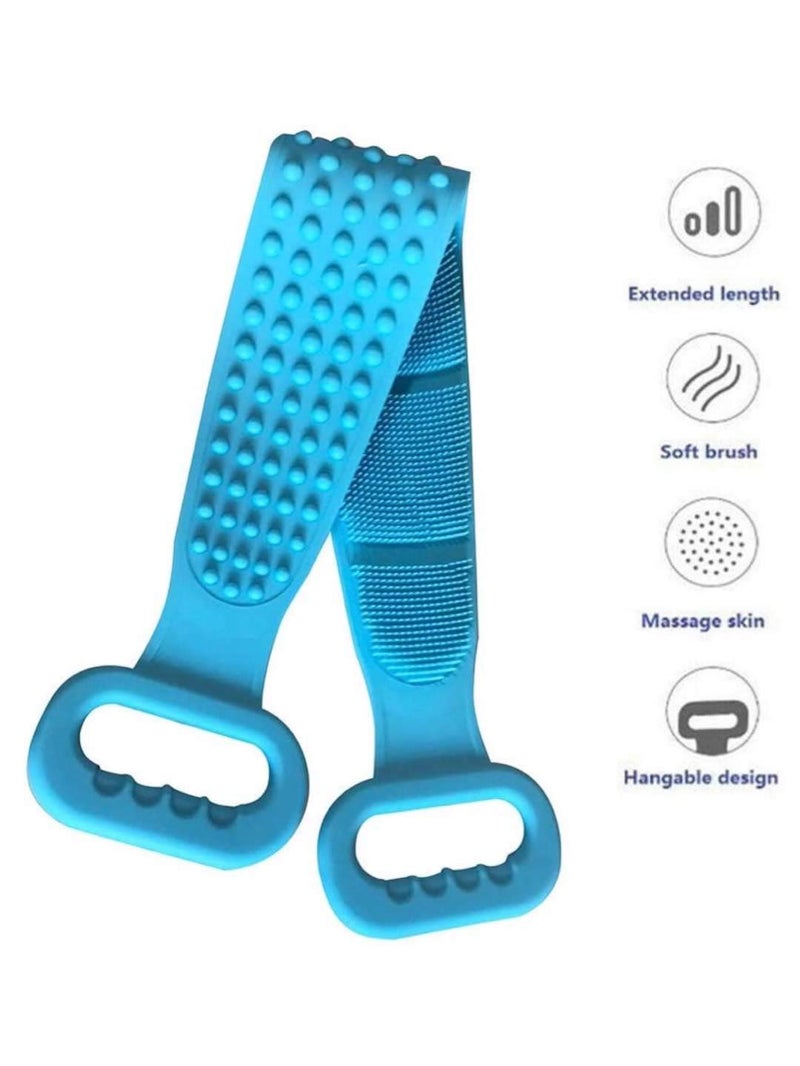APURK APURK Wash Silicone Body Scrubber Belt Double Side Shower Belt Removes Bath Towel Waterproof Easy Foot Cleaner Cleaning Brush Random Colour - Image 4
