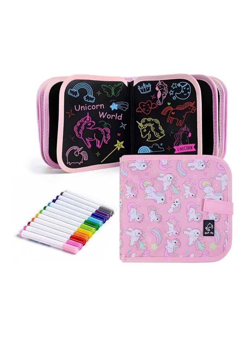 Mumoo Bear Erasable Doodle Board 14 Pages Painting Toys for 3-8 Year Old Boys Girls Drawing Pad for Toddlers Birthday Halloween Gifts, with 12 Coloring Pens - Image 1
