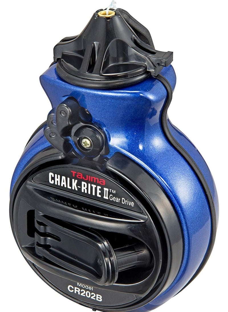 Tajima TAJIMA Chalk Line - Chalk-Rite II Chalk Box with Ultra Thin 0.5mm Snap Line & Five Gear Quick Retrieval - CR202B-P  - Image 3
