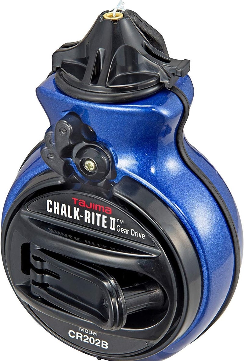 TAJIMA Chalk Line - Chalk-Rite II Chalk Box with Ultra Thin 0.5mm Snap Line & Five Gear Quick Retrieval - CR202B-P - Image 2