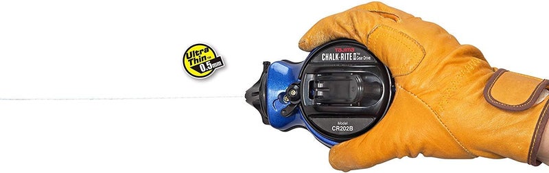TAJIMA Chalk Line - Chalk-Rite II Chalk Box with Ultra Thin 0.5mm Snap Line & Five Gear Quick Retrieval - CR202B-P - Image 5