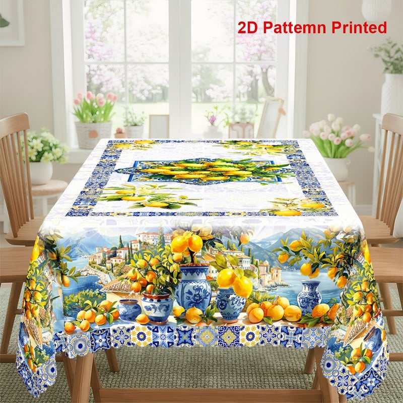 2026 New Summer Lemon Wave Edge Tablecloth Home Dining Table Dustproof Cloth Dropshipping - Image 5