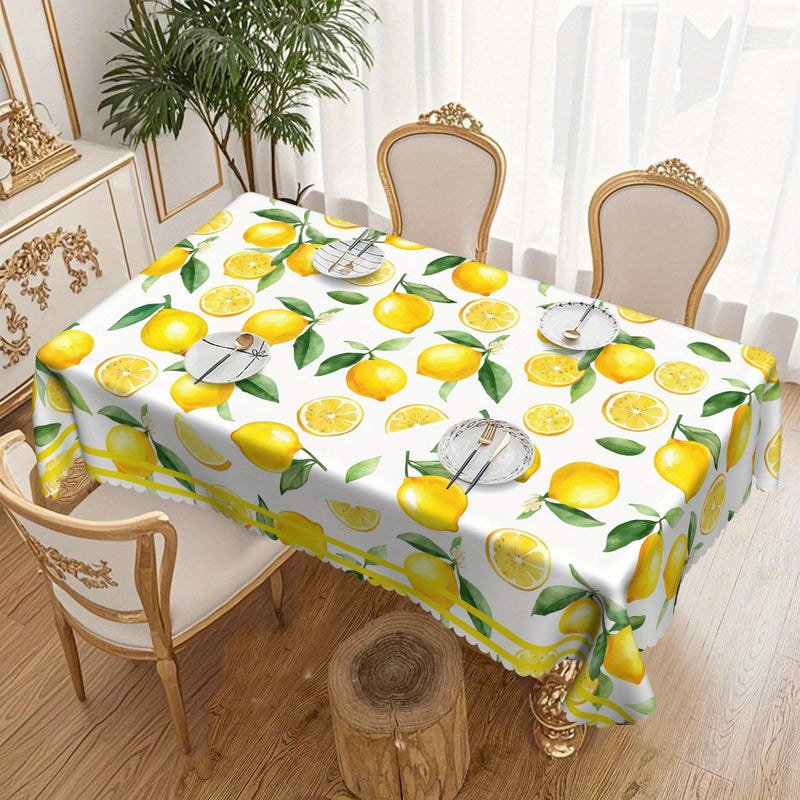 2026 New Summer Lemon Wave Edge Tablecloth Home Dining Table Dustproof Cloth Dropshipping - Image 3