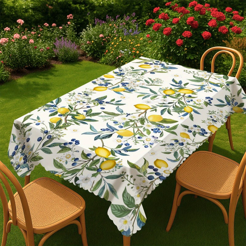 2026 New Summer Lemon Wave Edge Tablecloth Home Dining Table Dustproof Cloth Dropshipping - Image 4