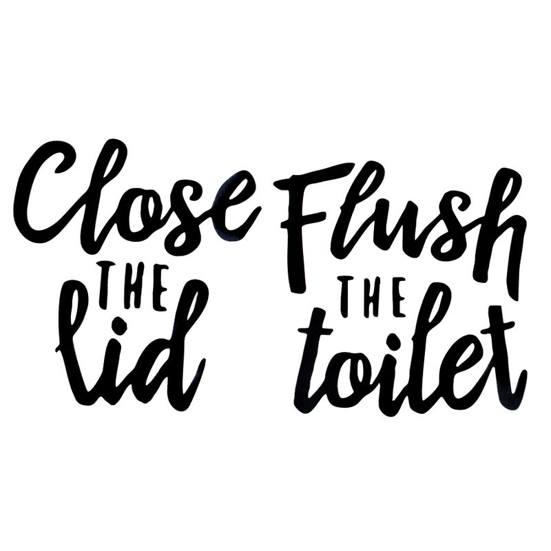 AUEAR AUEAR Funny Bathroom Toilet Seat Sticker Decal Reminder Decoration for DIY 2 Pack