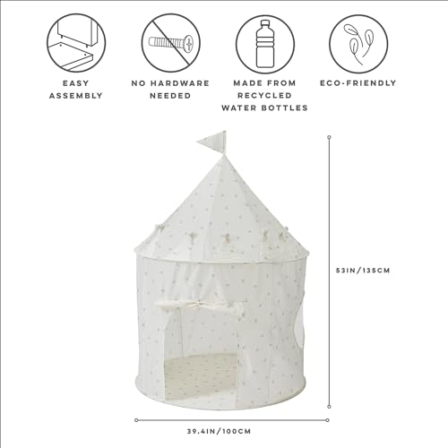 3 Sprouts Kids Play Tent Sustainable Recycled Fabric Fun Spacious Childs Playhouse for Indoor Games for Boys Girls Durable Fort Pop Up House for Toddlers Children Age 310 Blueberry Ivory - Image 5