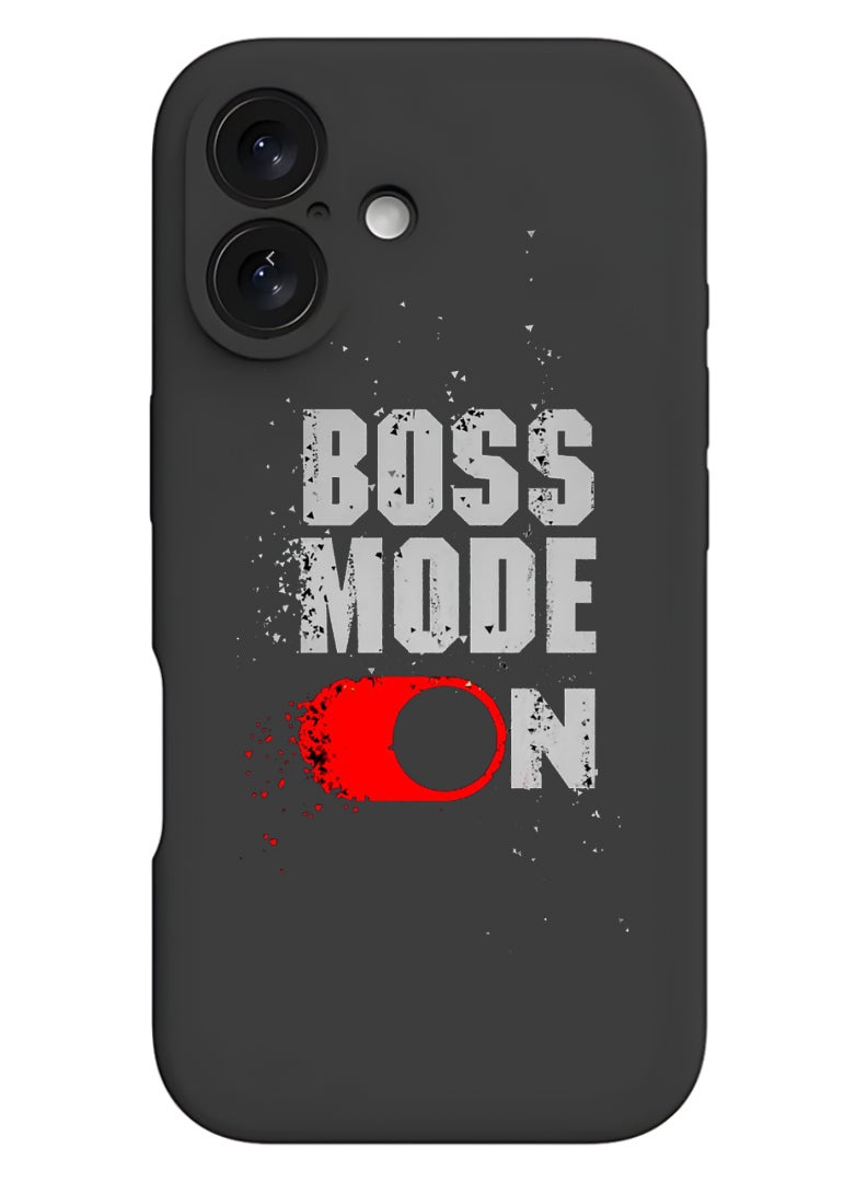 Theodor iPhone 16 Plus Black Protective Slim Fit Case Liquid Silicone Cover with Full Body Protection Anti-Scratch Shockproof Case For iPhone - Boss Mode - Image 1