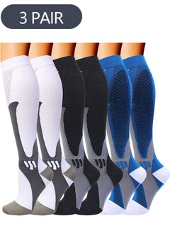 Ant 3-Pair Compression Socks for Men Women, Sports Outdoor Cycling Calf Socks Compression Socks  - Image 1