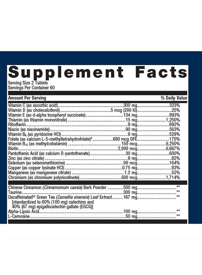 Metagenics MetaGlycemX - 100 mg Alpha-Lipoic Acid - Supports Carbohydrate Metabolism* - Antioxidant Support* - with Green Tea Extract - Non-GMO & Gluten-Free - 120 Count - Image 2