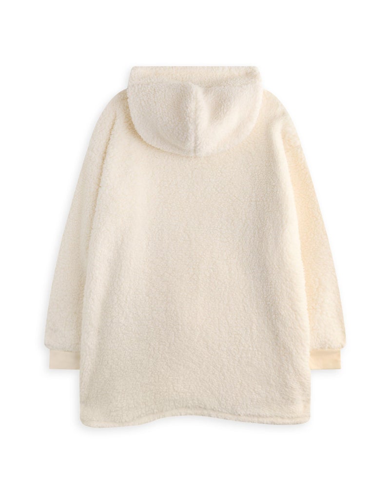 Harry Potter Wearable Blanket Hoodie | Adults Fluffy Fleece Hooded Loungewear Icons and Logo | Sherpa with Big Pocket Beige - Image 4