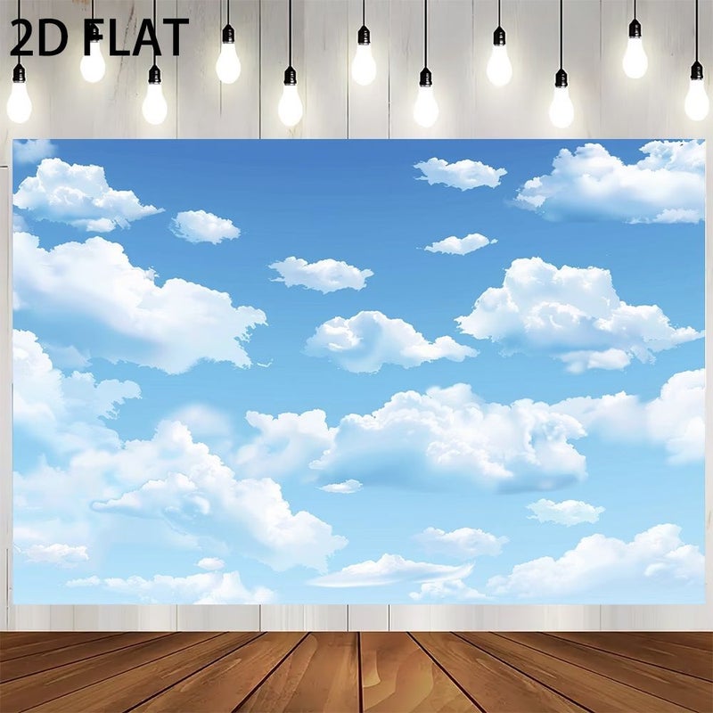 خلفية سحب زرقاء وسماء بيضاء مقاس 300x240 سم لديكورات الحفلات والاستوديوهات الداخلية والخارجية - Image 1