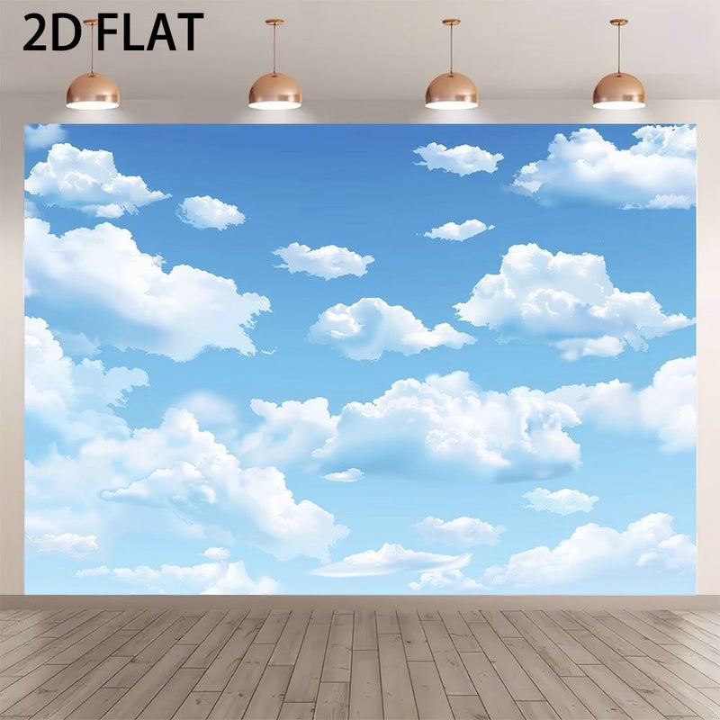 خلفية سحب زرقاء وسماء بيضاء مقاس 300x240 سم لديكورات الحفلات والاستوديوهات الداخلية والخارجية - Image 2