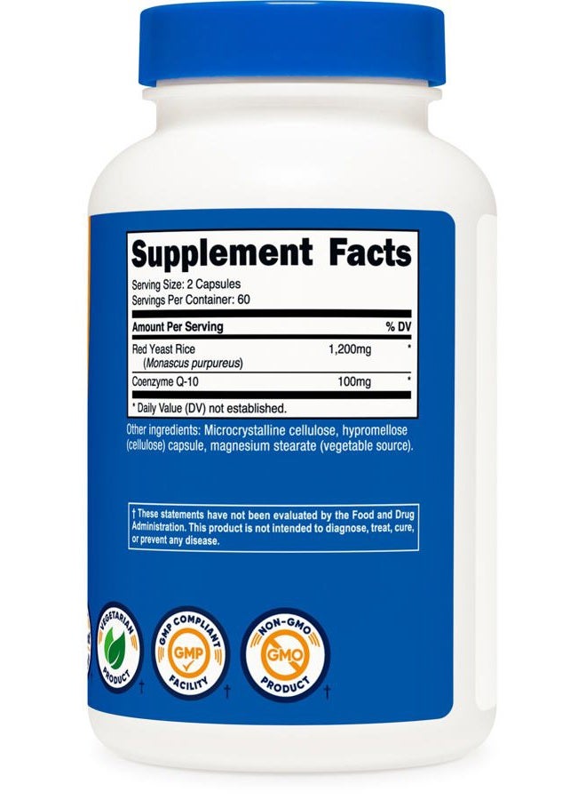 Nutricost أرز الخميرة الحمراء مع CoQ10 1300 ملغ، 120 كبسولة، 60 حصة - خالي من الكائنات المعدلة وراثيًا، خالي من الغلوتين - Image 5