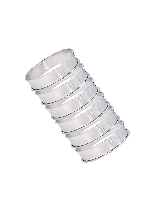 S-TOP English Muffin Rings, Baking Rings Volume Easy Demoulding DIY Stainless Steel English Muffin Rings, 6 PCS Crumpet Rings, Rings Double Rings Round Cake Rings for Baking - Image 2