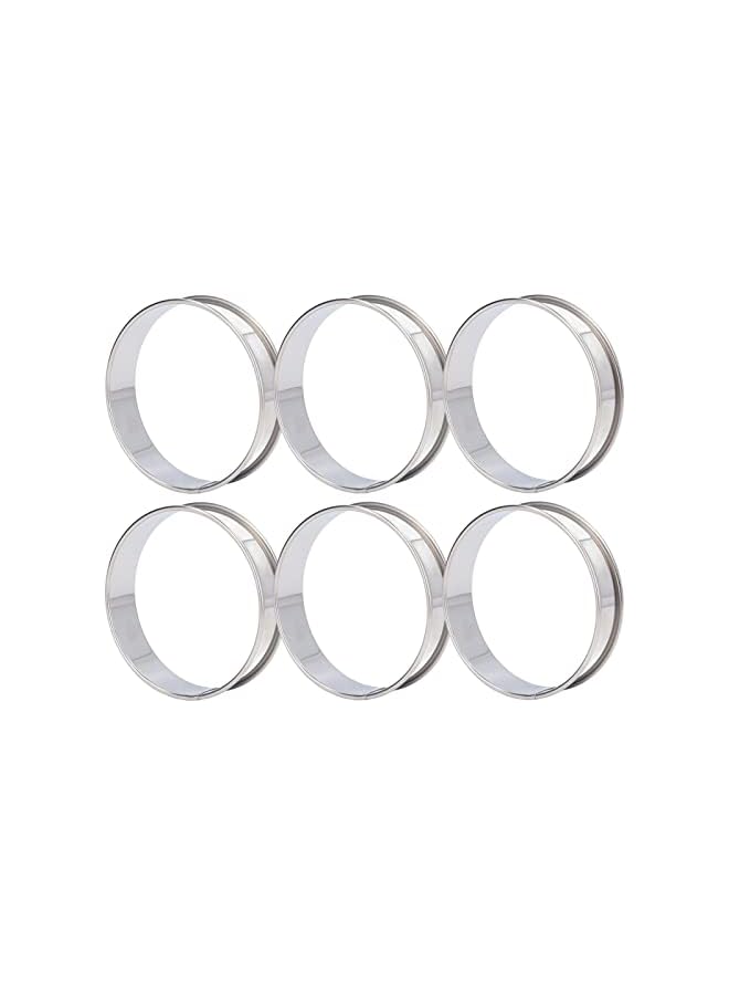 S-TOP English Muffin Rings, Baking Rings Volume Easy Demoulding DIY Stainless Steel English Muffin Rings, 6 PCS Crumpet Rings, Rings Double Rings Round Cake Rings for Baking - Image 3